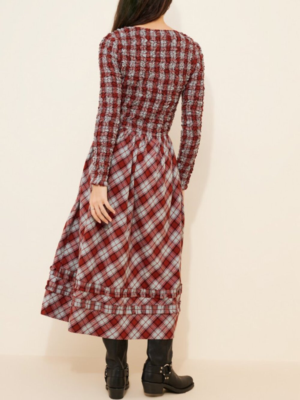 NWT Anthropologie Damson Madder Long-Sleeve Organic Cotton Midi Dress, Size 12 - Picture 4 of 11